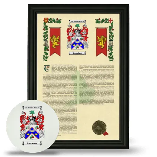 Roundtree Framed Armorial History and Mouse Pad - Black