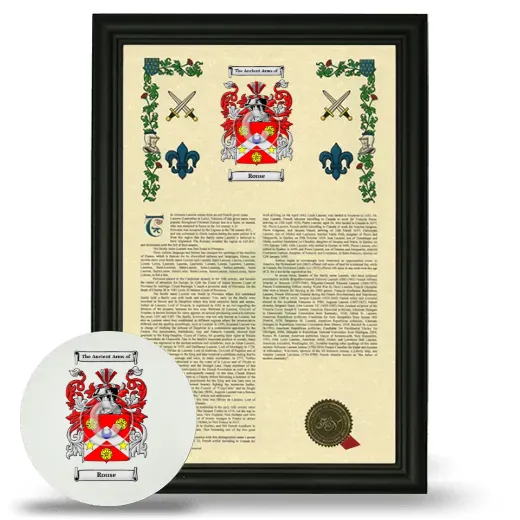 Rouse Framed Armorial History and Mouse Pad - Black