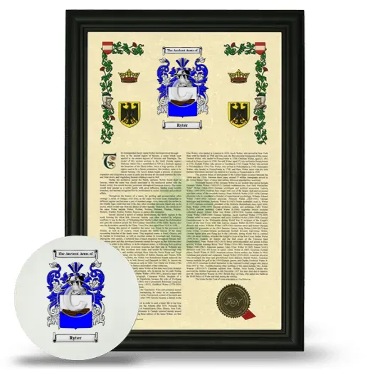 Ryter Framed Armorial History and Mouse Pad - Black