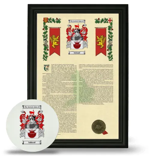 Saband Framed Armorial History and Mouse Pad - Black