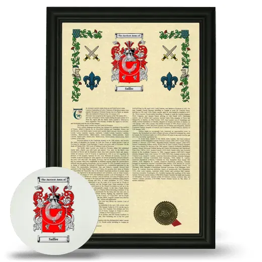 Saffer Framed Armorial History and Mouse Pad - Black