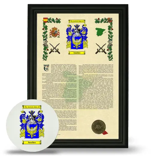 Sanchez Framed Armorial History and Mouse Pad - Black