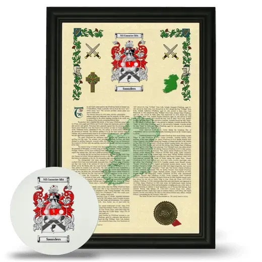 Sannders Framed Armorial History and Mouse Pad - Black