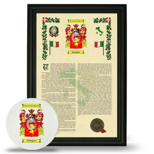Santagata Framed Armorial History and Mouse Pad - Black