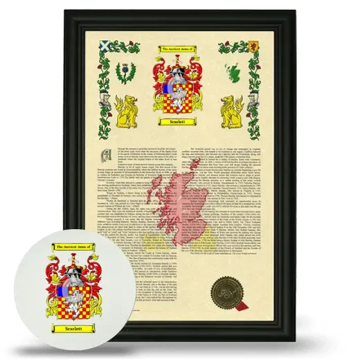 Scarlett Framed Armorial History and Mouse Pad - Black