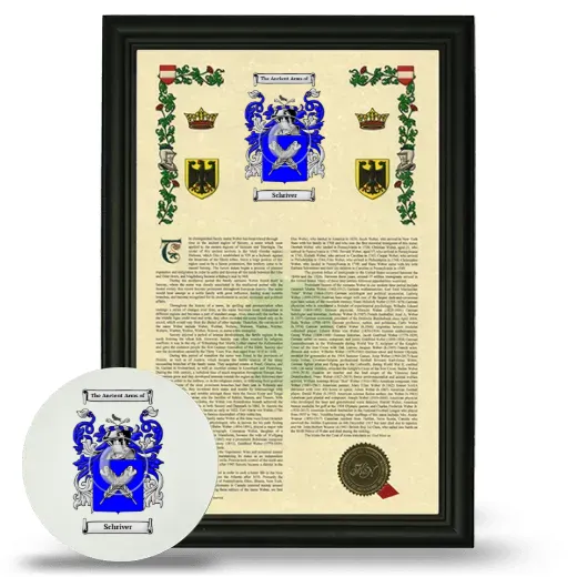 Schriver Framed Armorial History and Mouse Pad - Black