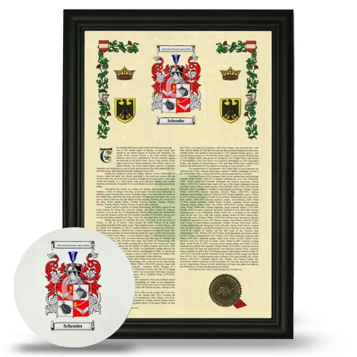 Schroder Framed Armorial History and Mouse Pad - Black