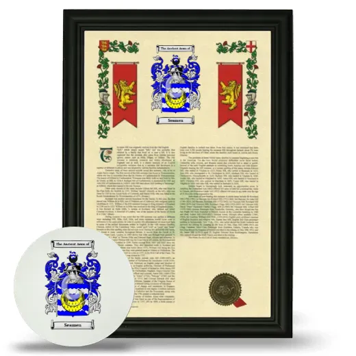 Seamen Framed Armorial History and Mouse Pad - Black