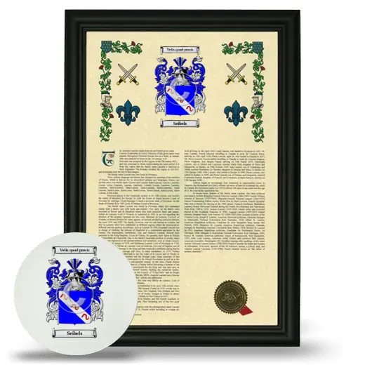 Seibels Framed Armorial History and Mouse Pad - Black