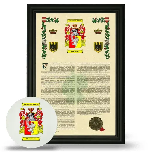 Shatzman Framed Armorial History and Mouse Pad - Black