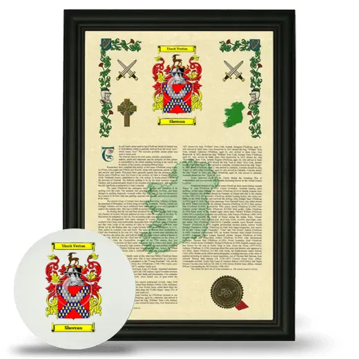 Sheeran Framed Armorial History and Mouse Pad - Black
