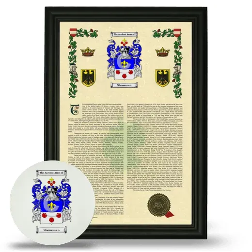 Sheneman Framed Armorial History and Mouse Pad - Black