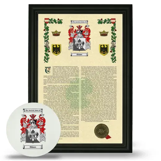Shines Framed Armorial History and Mouse Pad - Black
