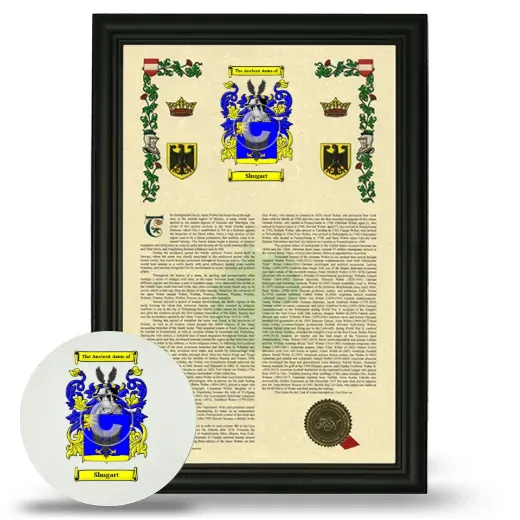 Shugart Framed Armorial History and Mouse Pad - Black