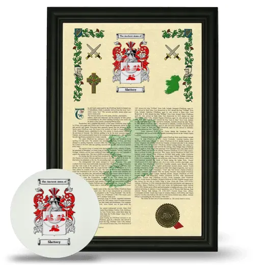 Slattery Framed Armorial History and Mouse Pad - Black