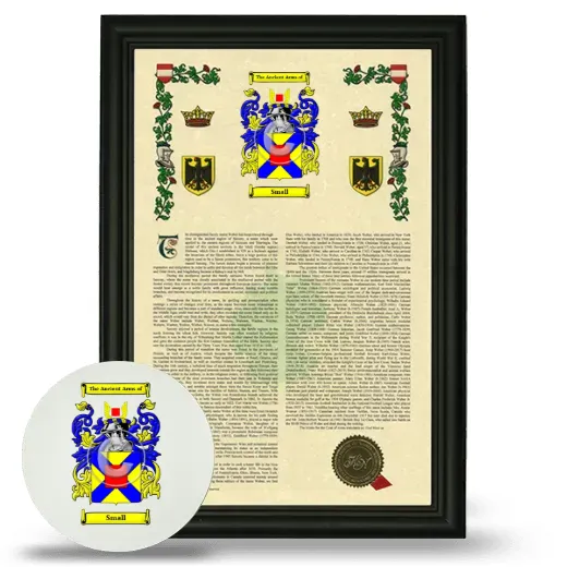Small Framed Armorial History and Mouse Pad - Black