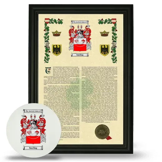 Smeling Framed Armorial History and Mouse Pad - Black