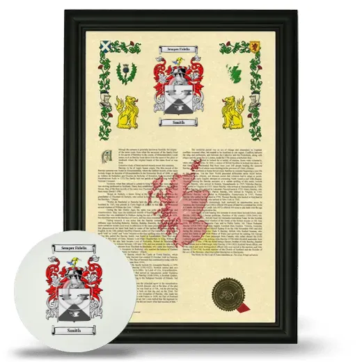 Smith Framed Armorial History and Mouse Pad - Black