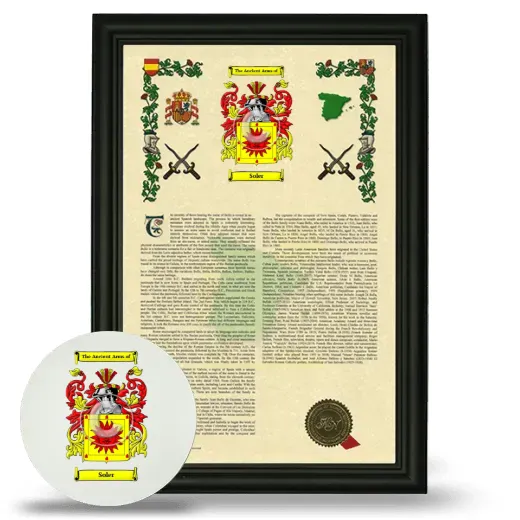 Soler Framed Armorial History and Mouse Pad - Black