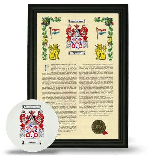 Spillman Framed Armorial History and Mouse Pad - Black