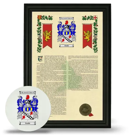 Steele Framed Armorial History and Mouse Pad - Black