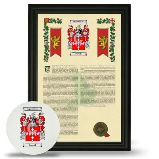 Stovall Framed Armorial History and Mouse Pad - Black