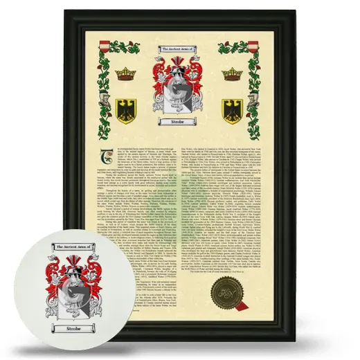 Strobe Framed Armorial History and Mouse Pad - Black