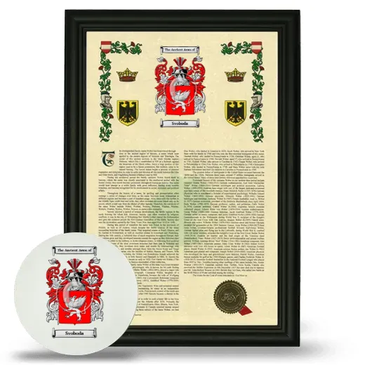 Svoboda Framed Armorial History and Mouse Pad - Black