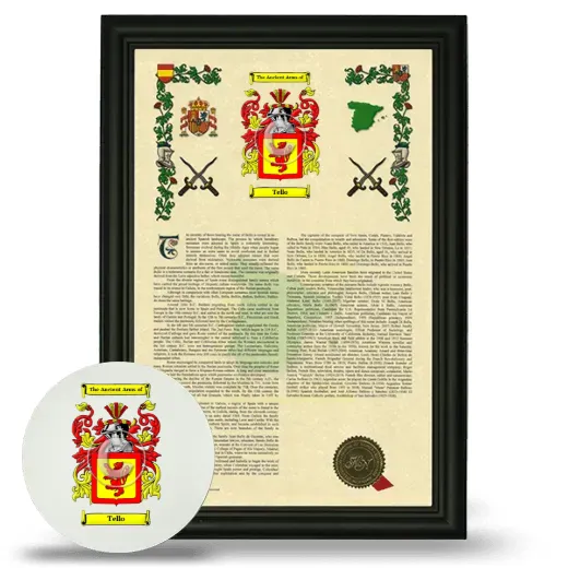 Tello Framed Armorial History and Mouse Pad - Black