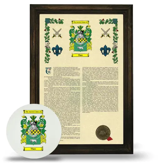 Thau Framed Armorial History and Mouse Pad - Brown