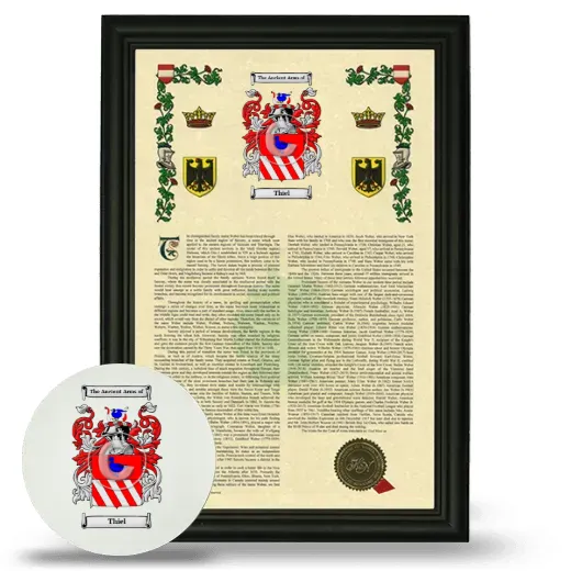 Thiel Framed Armorial History and Mouse Pad - Black