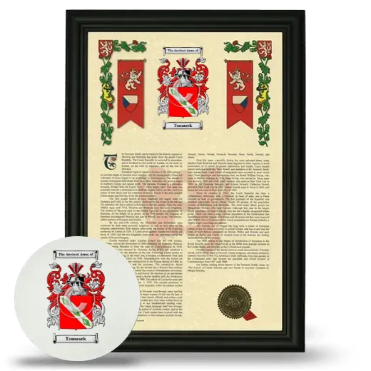 Tomasek Framed Armorial History and Mouse Pad - Black