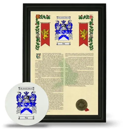 Toy Framed Armorial History and Mouse Pad - Black