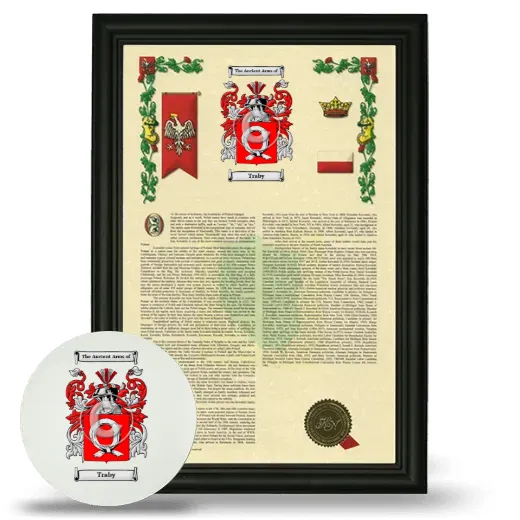 Traby Framed Armorial History and Mouse Pad - Black