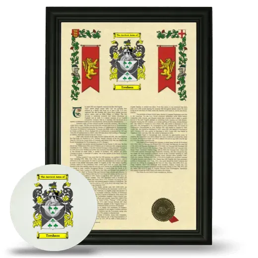Tresham Framed Armorial History and Mouse Pad - Black