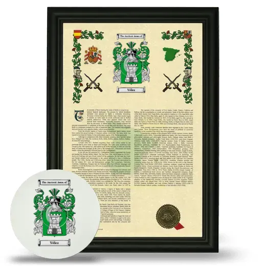 Vélez Framed Armorial History and Mouse Pad - Black