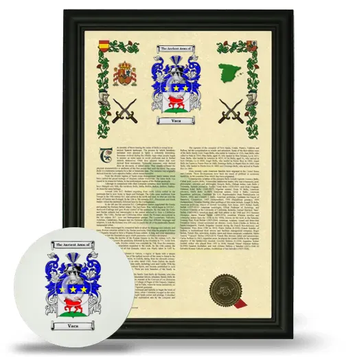 Vaca Framed Armorial History and Mouse Pad - Black