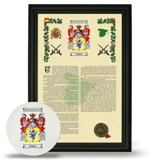 Valente Framed Armorial History and Mouse Pad - Black