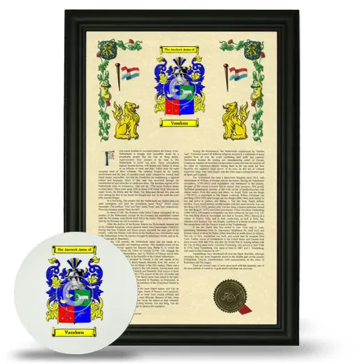 Vandorn Framed Armorial History and Mouse Pad - Black