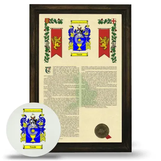 Vassle Framed Armorial History and Mouse Pad - Brown