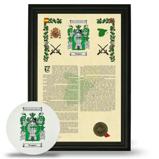 Vazquez Framed Armorial History and Mouse Pad - Black