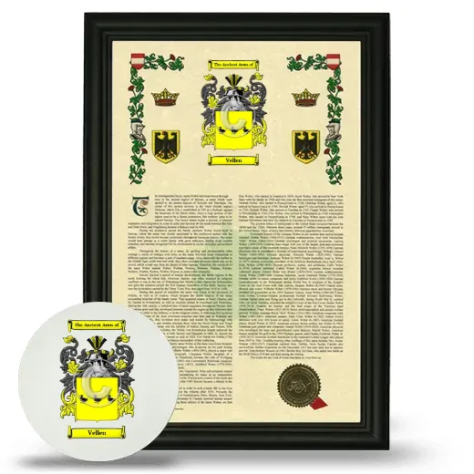 Vellen Framed Armorial History and Mouse Pad - Black