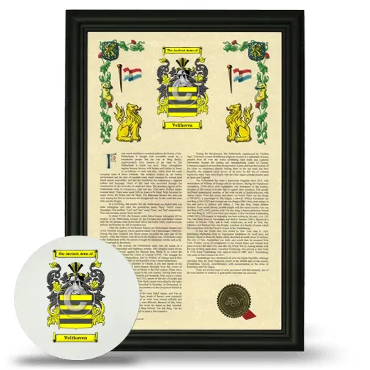 Velthoven Framed Armorial History and Mouse Pad - Black