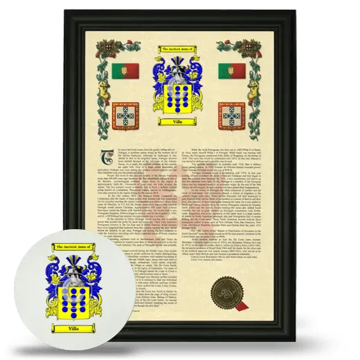 Villa Framed Armorial History and Mouse Pad - Black