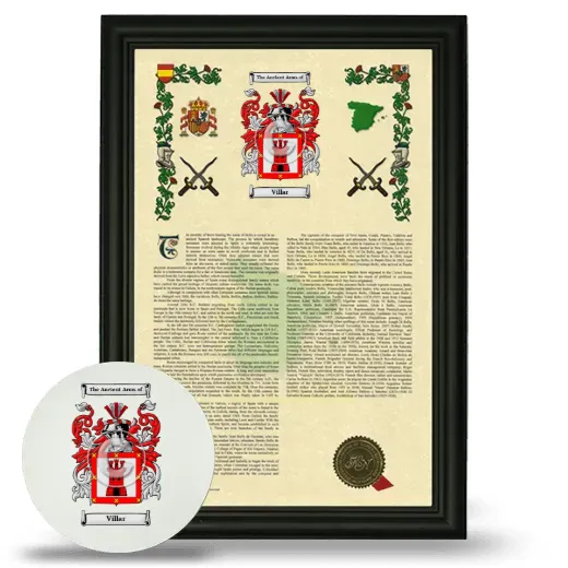 Villar Framed Armorial History and Mouse Pad - Black