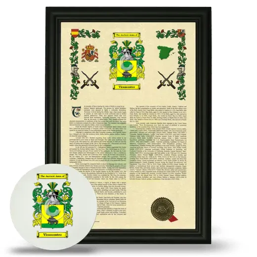 Viramontez Framed Armorial History and Mouse Pad - Black