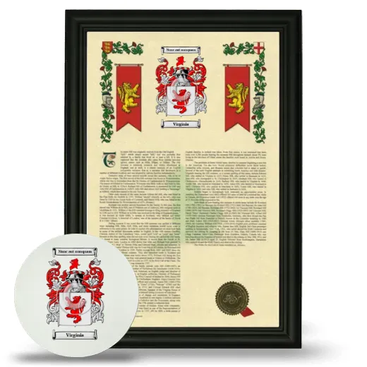 Virginia Framed Armorial History and Mouse Pad - Black
