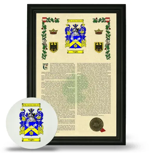 Vogler Framed Armorial History and Mouse Pad - Black
