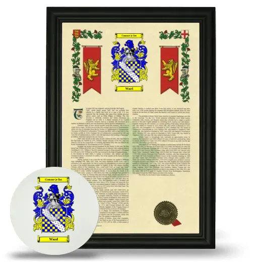 Ward Framed Armorial History and Mouse Pad - Black
