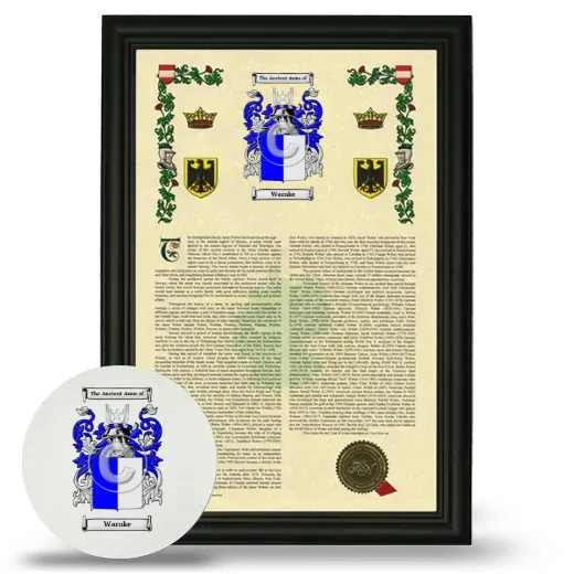 Warnke Framed Armorial History and Mouse Pad - Black